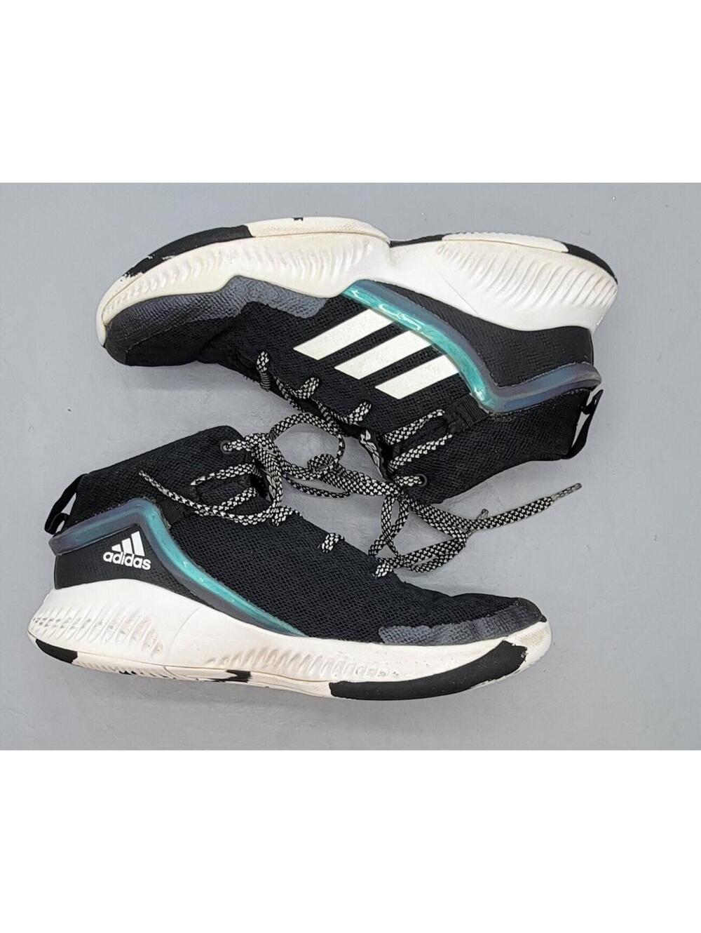 Adidas Lockdown Basketball Shoes 4.5Y Black Iridescent Big Kid Sneakers FZ1696